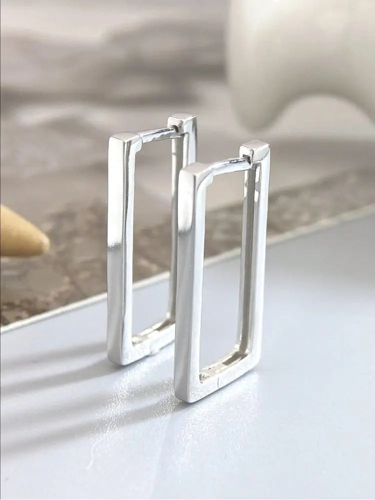 Geometric Zircon Hoop Earrings
