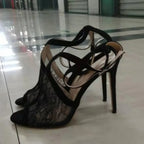 Elegant Microfiber High Heel Sandals