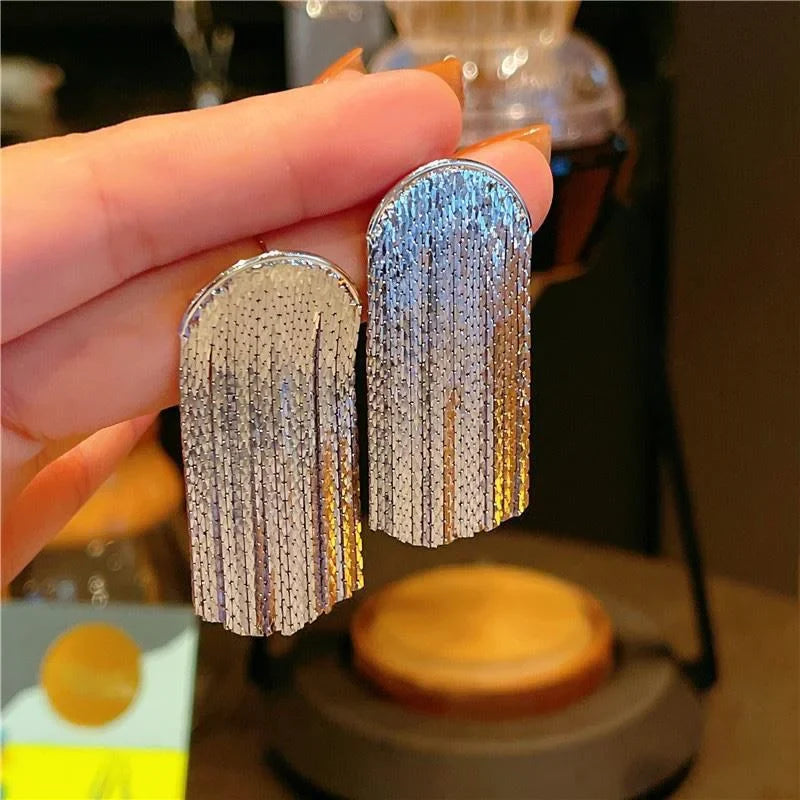 Elegant Gold Tassel Earrings