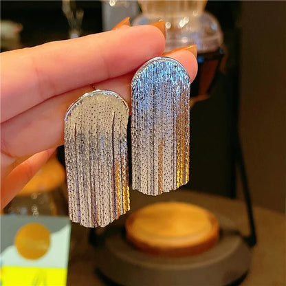 Elegant Gold Tassel Earrings