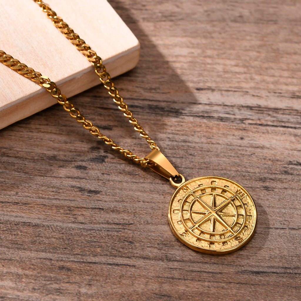 Mprainbow Viking Compass Necklace