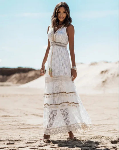 White Lace Cotton Sundress