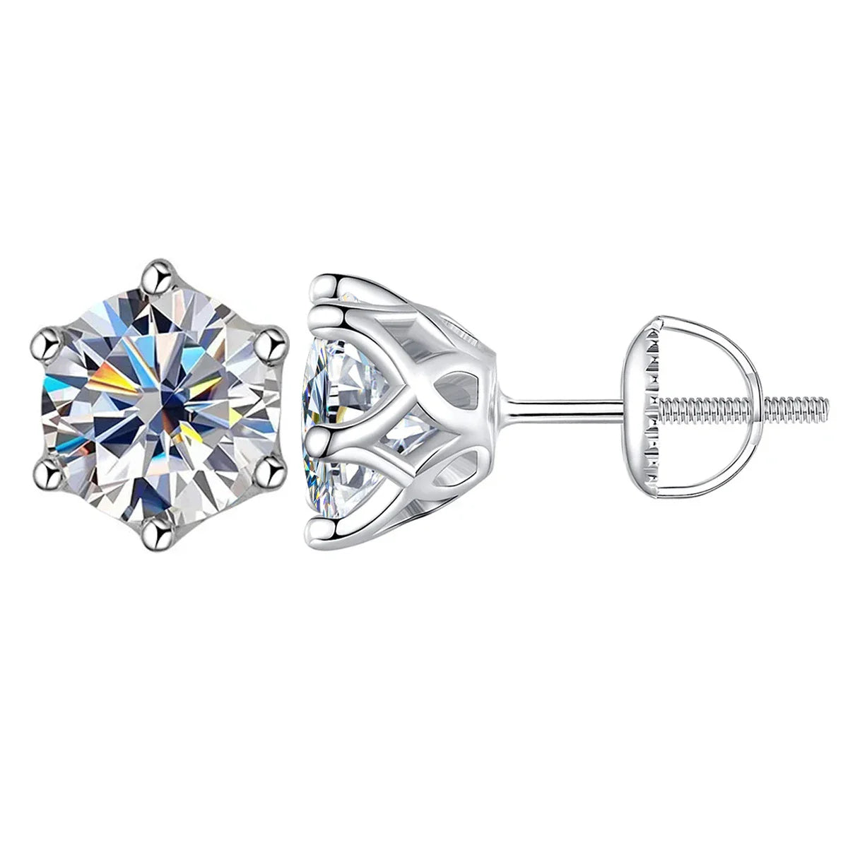 Colorful Moissanite Stud Earrings
