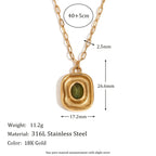 Square Zircon Pendant Necklace
