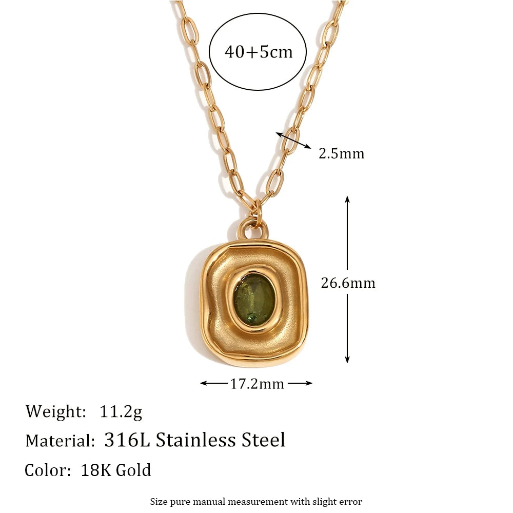 Square Zircon Pendant Necklace