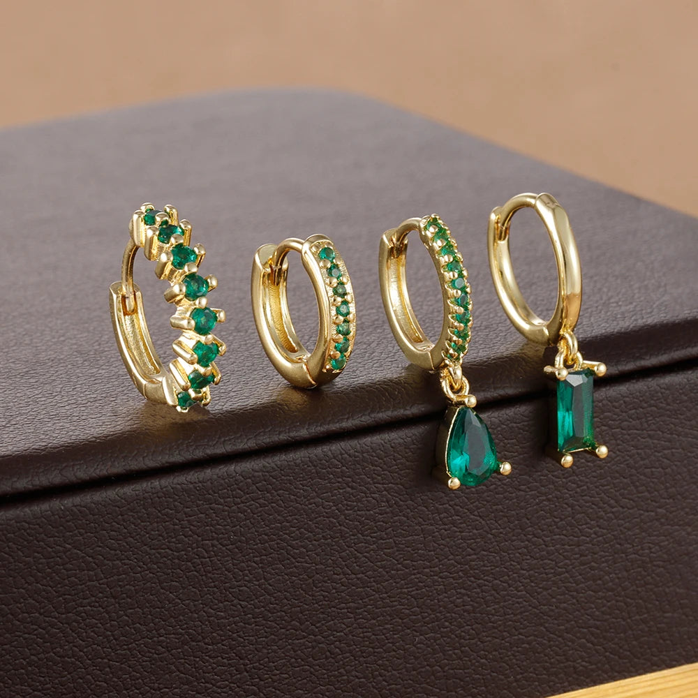 Zircon Water Drop Hoops