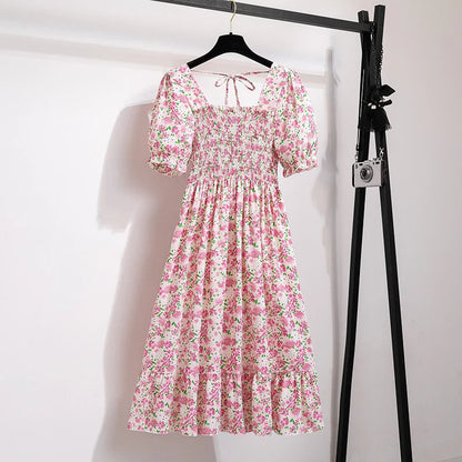Summer Pleated Chiffon Dress