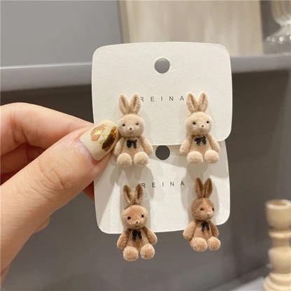 Plush Rabbit Stud Earrings