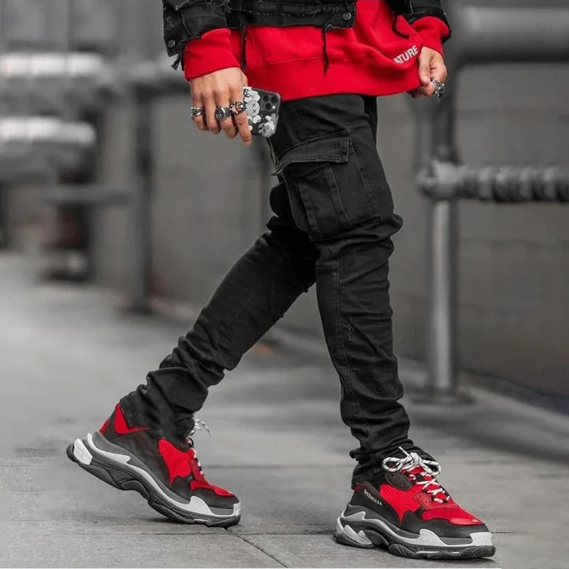 Elastic Cargo Denim Joggaer Jeans