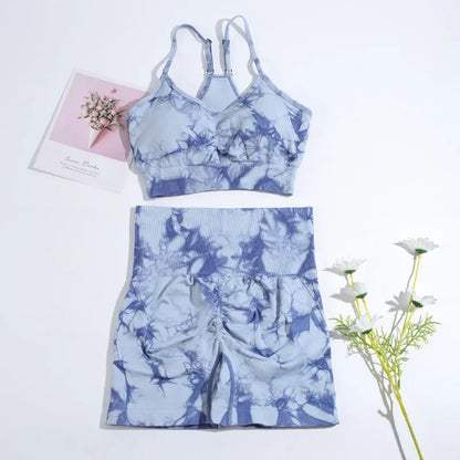 CHRLEISURE 2/3PCS Tie Dye Yoga Set