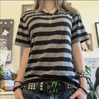 Everyday Broadcloth Striped Crew Neck True-To-Size Fit T-Shirt