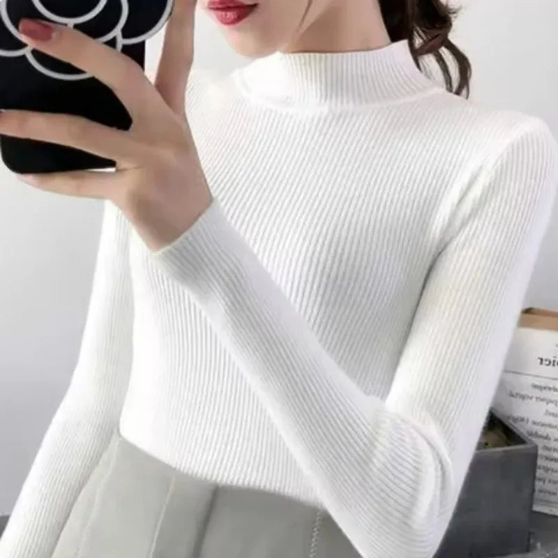 Mock Neck Slim Sweater