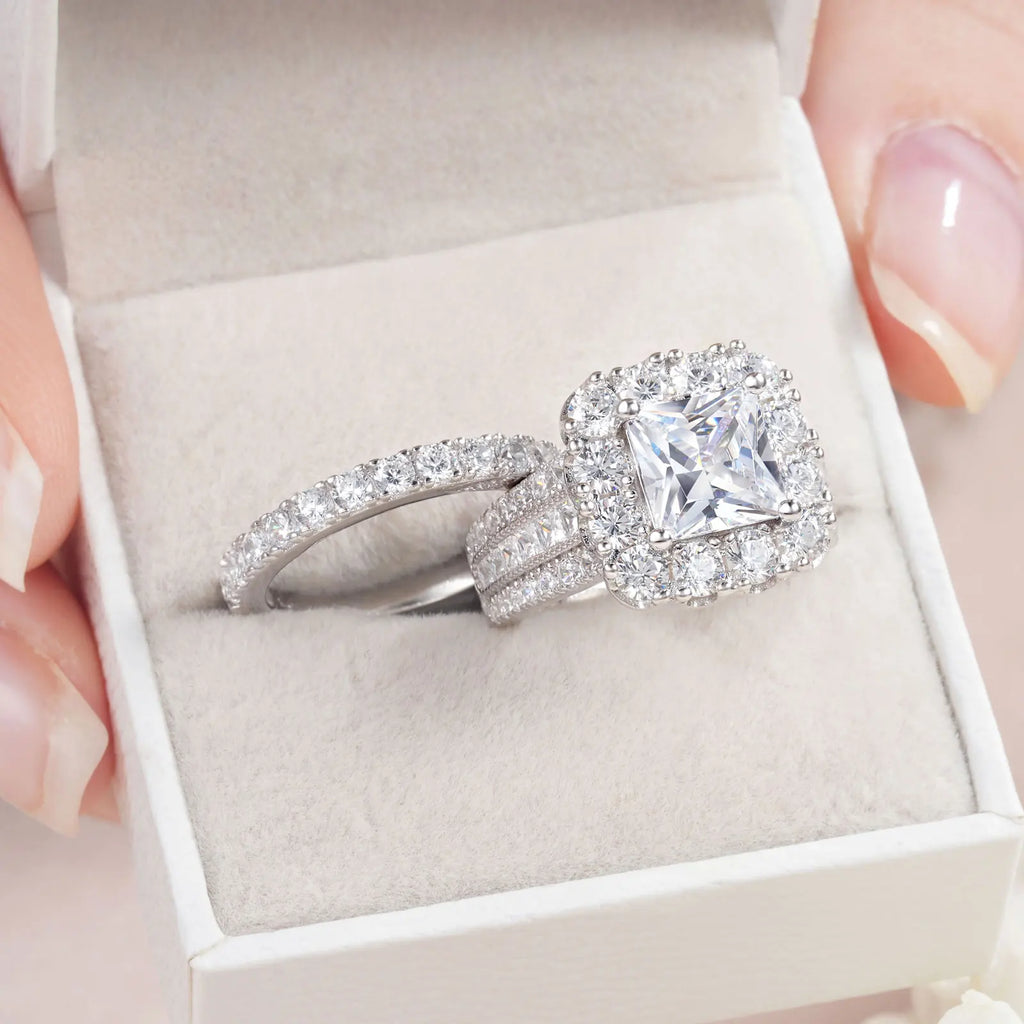 Sterling Silver Wedding Ring Set