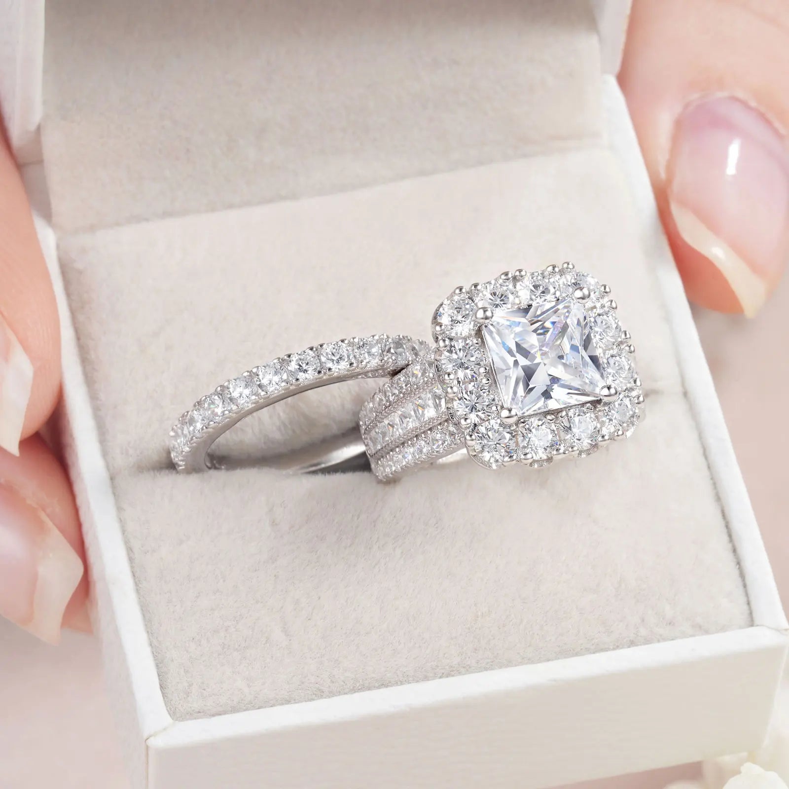 Sterling Silver Wedding Ring Set