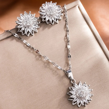 Sunflower Zircon Jewelry Set