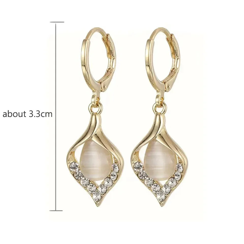 Rhinestone Tulip Hoop Earrings