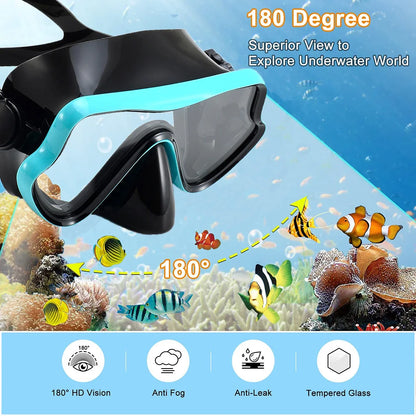 Adult Mask Fins Snorkel Set