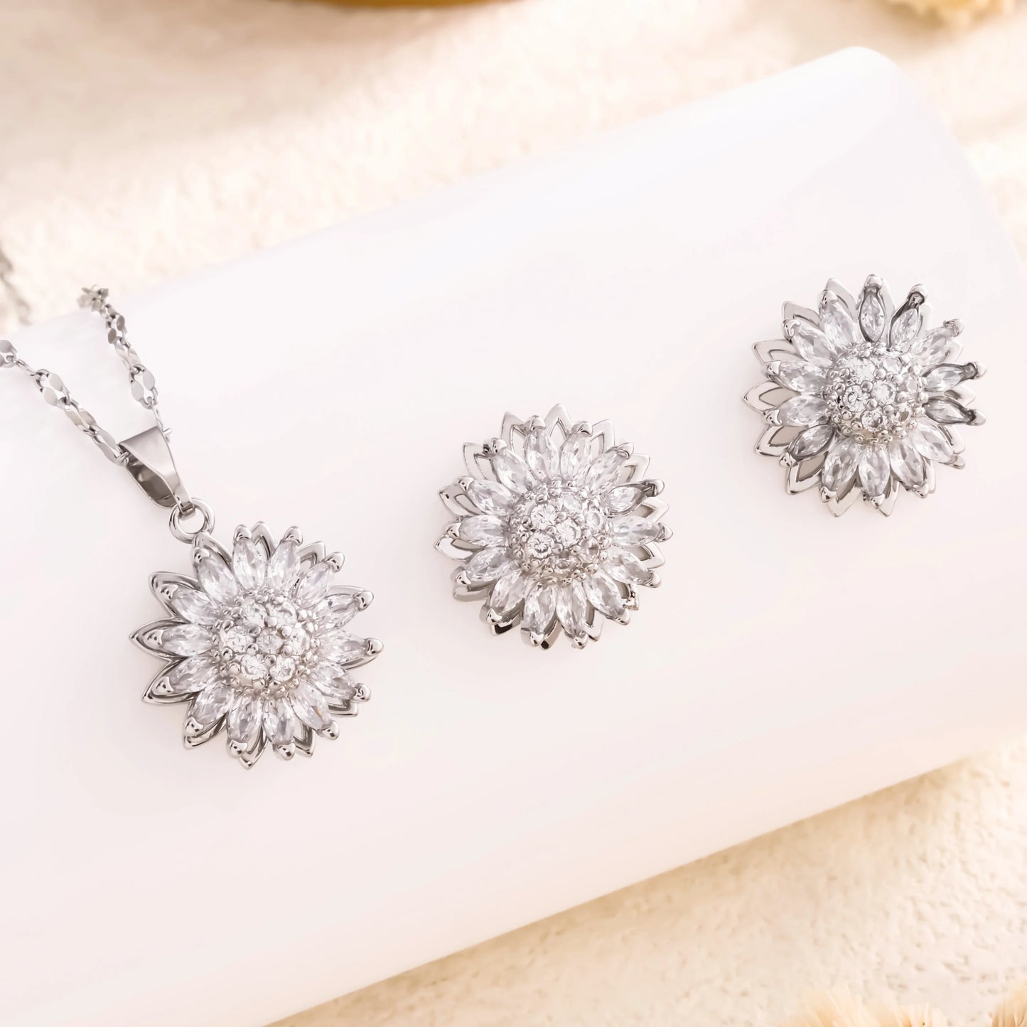 Sunflower Zircon Jewelry Set