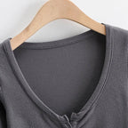Broadcloth Solid V-Neck True-To-Size Fit Crop Top
