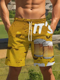 Splatter Print Beach Swim Trunks