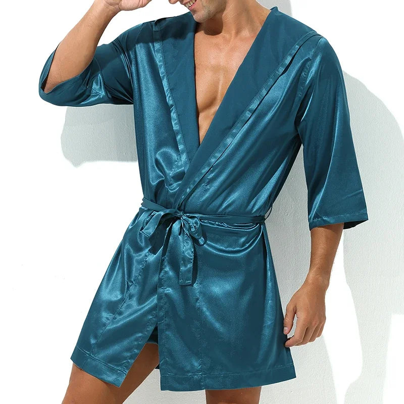 Summer Short Sleeve Homewear Bathrobe