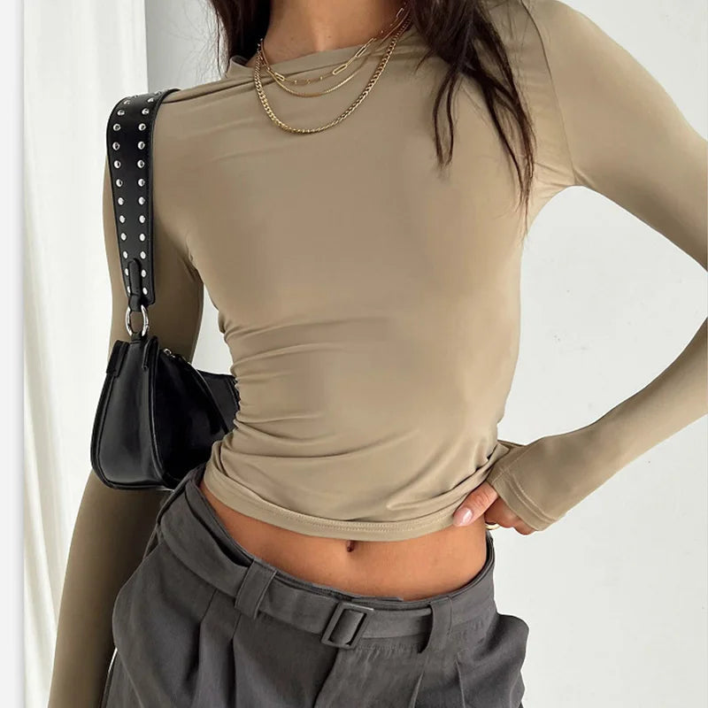 Everyday Solid Crew Neck True-To-Size Fit Crop Top