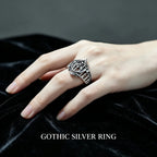 Gothic Openwork Wide-Band Ring