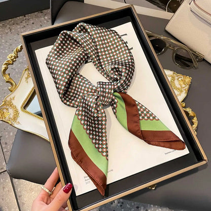 Luxury Silk Plaid Hijab Scarf