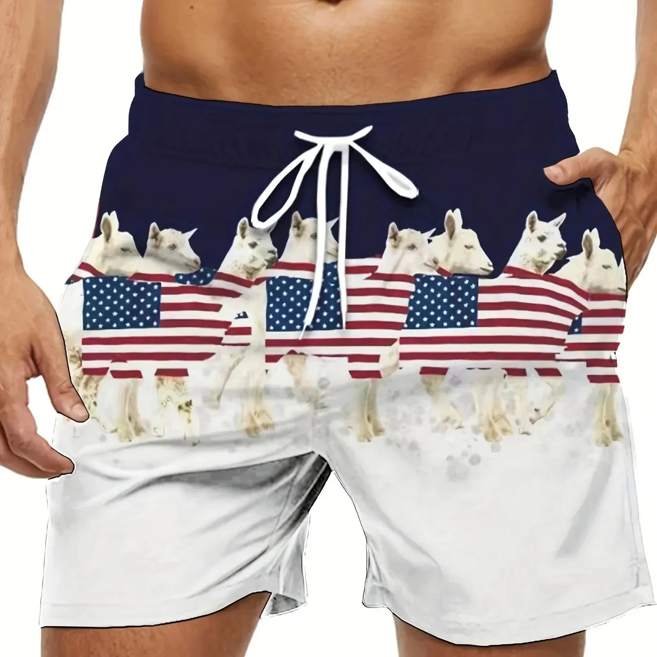 American Flag Beach Shorts