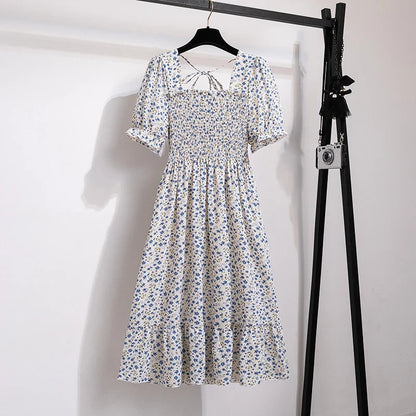 Summer Pleated Chiffon Dress