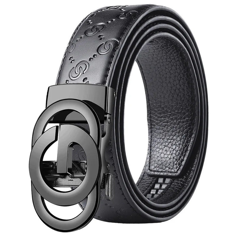 Men’s Leather Belt with Alloy Buckle