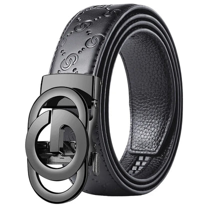 Men’s Leather Belt with Alloy Buckle