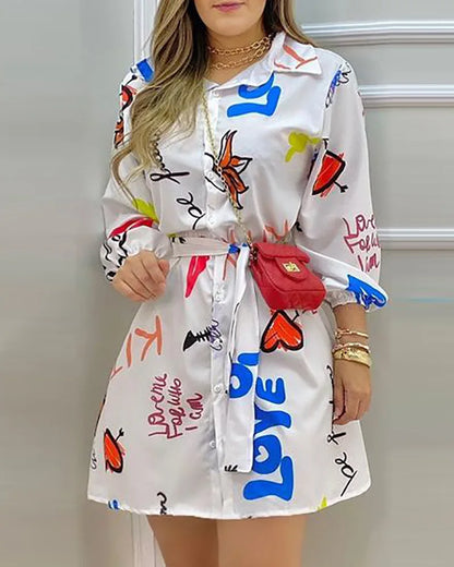 Women Casual Letter Print Dress