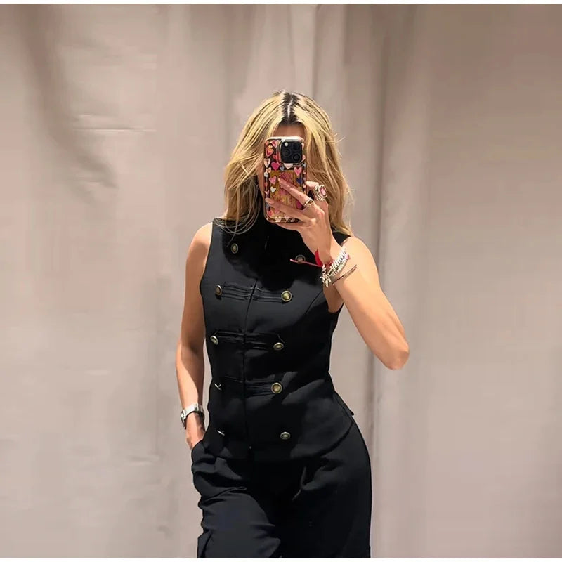 Button Vest Coat