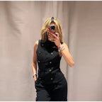 Button Vest Coat