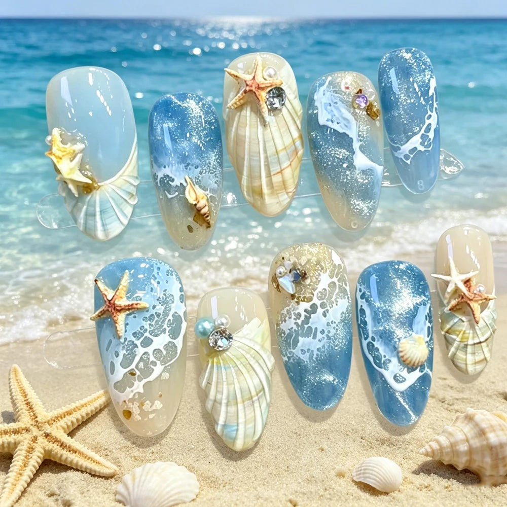 3D Ocean Wave Press Nails