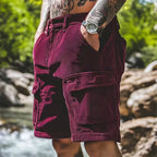 Corduroy Safari Multi-Pocket Shorts