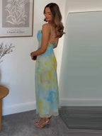 Watercolor Floral Ruched Dress