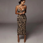 Leopard Print V-Neck Dress