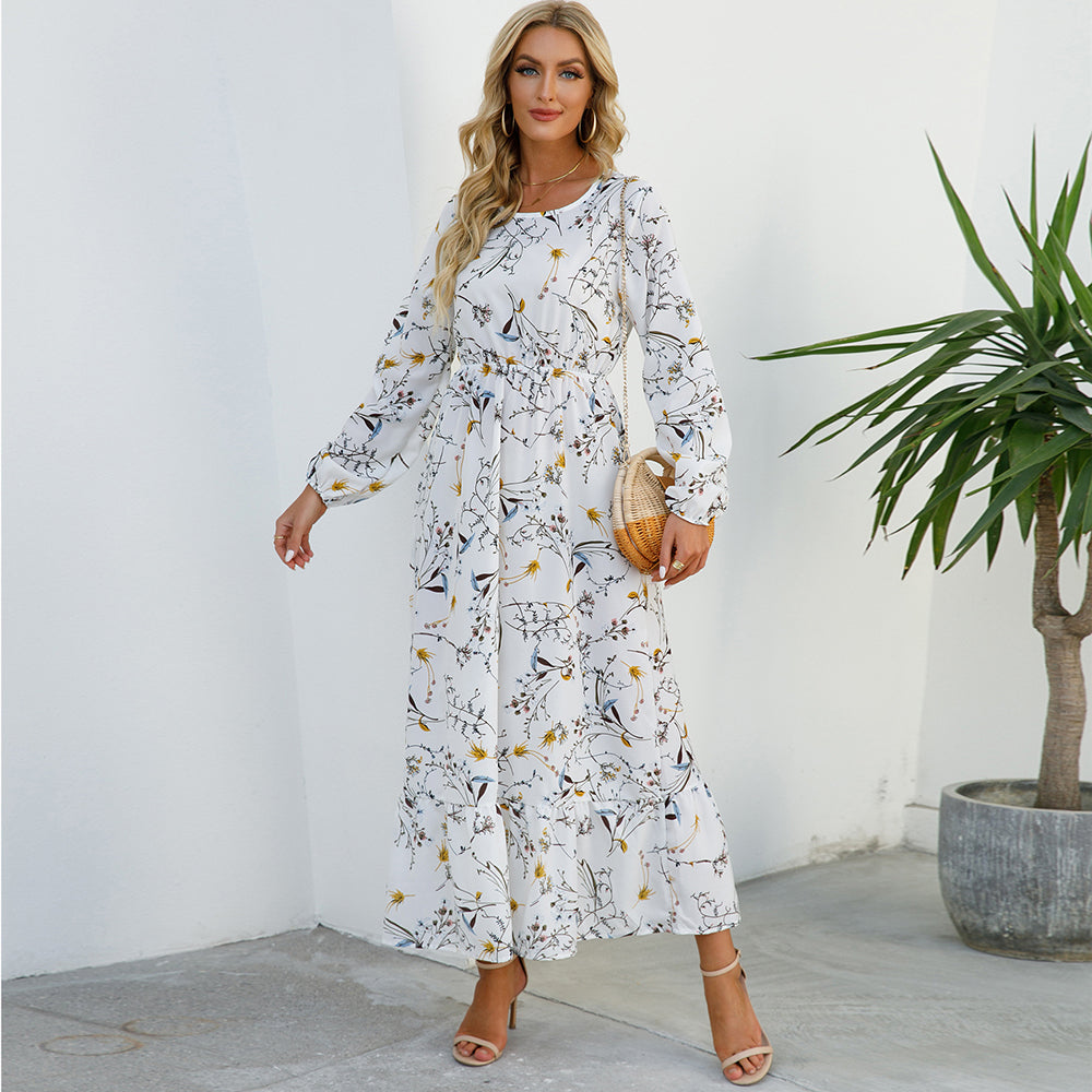 Floral Bohemian Chiffon Maxi Dress