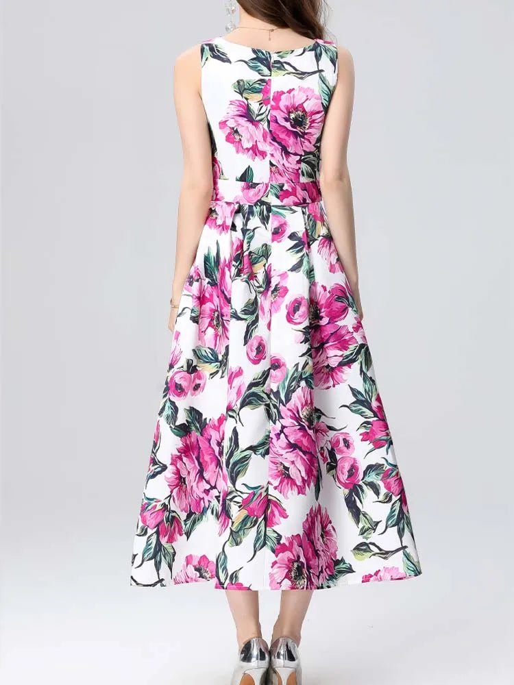Elegant Sleeveless High Waist Dress