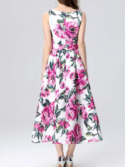 Elegant Sleeveless High Waist Dress