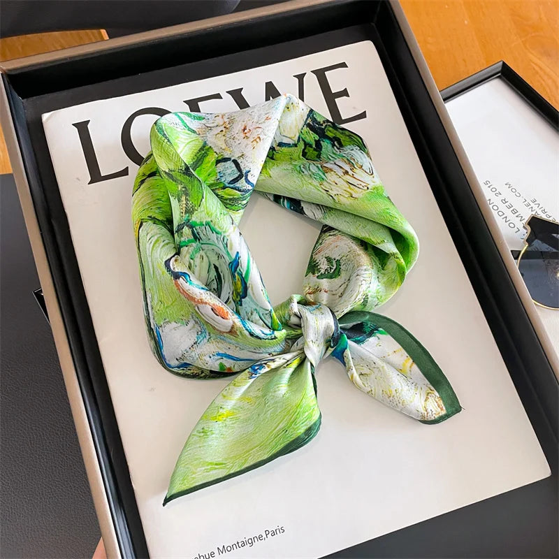 Real Silk 53cm Printed Scarf