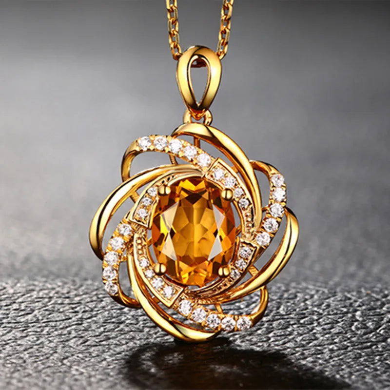 Zircon Flower Necklace