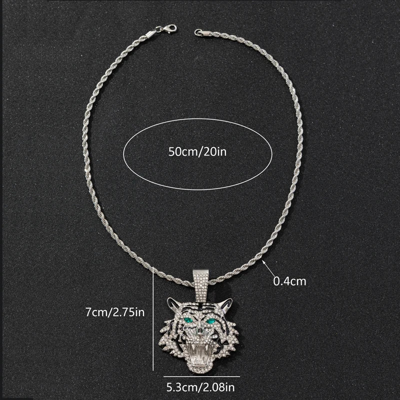 3D Tiger Pendant Necklace