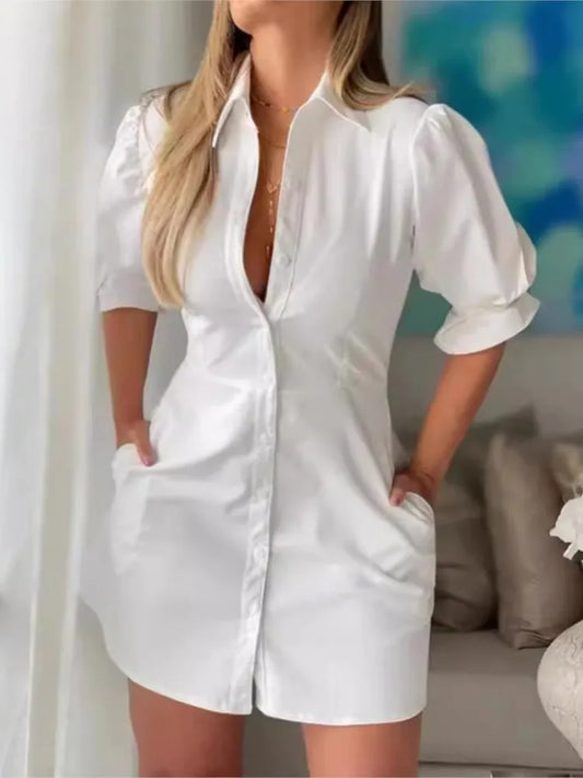 White Shirt Mini Dress