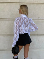 Lace Turtleneck Shirt