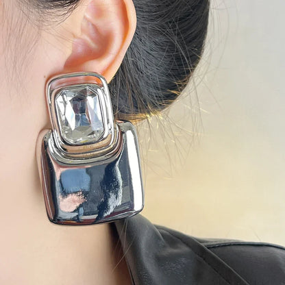 Vintage Geometric Crystal Earrings