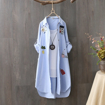 Embroidered Loose Cotton Shirt