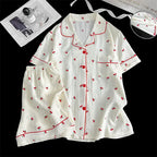 Sweet Cherry Seersucker Pajama Set